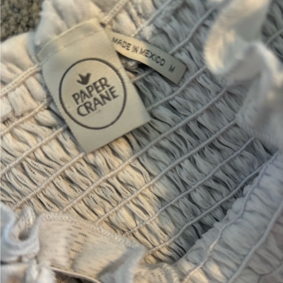 Paper Crane White Smocked Ruffled Tank Top - Picture 3 of 3